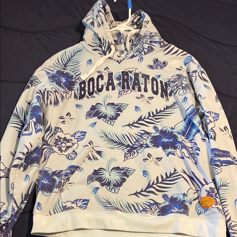 Boca Raton Blue Floral Men's Sweater